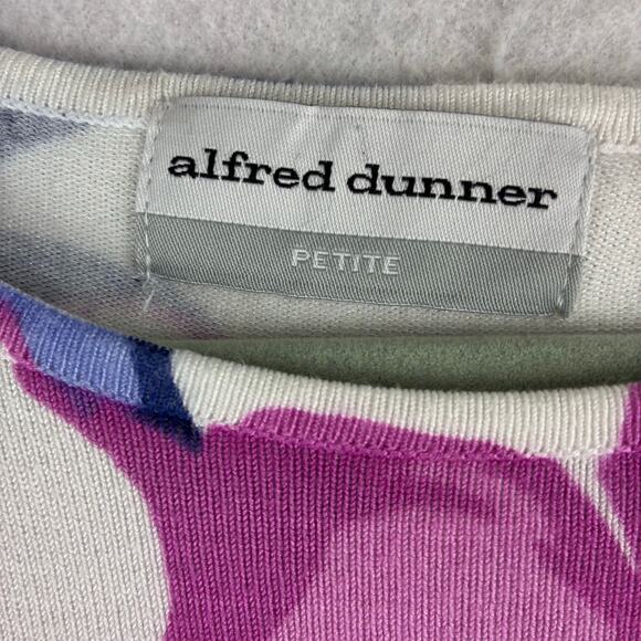 Alfred Dunner 3/4 Sleeve Sweater Women's Petite Measured Medium Floral Sparkle - Picture 6 of 11